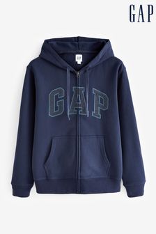 Bleu marine - Sweat à capuche zippé à logo Gap (K30888) | €49
