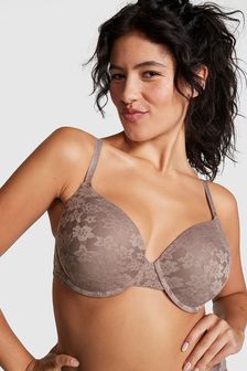 Victoria's Secret PINK Iced Coffee Brown Shine Strap Lace Lightly Lined Bra (K30953) | kr467