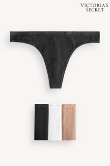 Victoria's Secret Black/White/Nude Thong Multipack Knickers (K31564) | €26