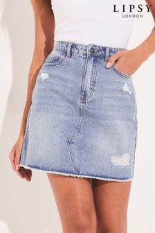Синий с потертостями - Lipsy позорная мини-джинсовая юбка (K31775) | €39
