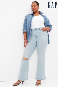 Gap Light Wash Blue High Waisted Ripped 70's Flared Jeans (K31812) | €57