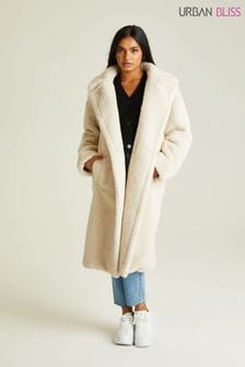 Urban Bliss Grey Chelsea Longline Teddy Coat (K32265) | 42 €