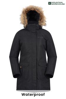 Mountain Warehouse Black Tarka Waterproof Long Padded Jacket (K32435) | kr1,454