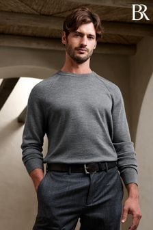 Banana Republic Grey Cori Merino Crew-Neck Jumper (K32449) | LEI 448