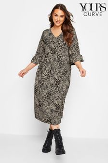 Yours Curve Midaxi-Kleid mit Rüschenärmeln und Print (K32711) | 44 €