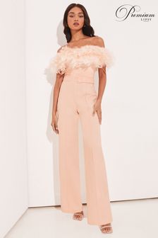 Lipsy Nude Premium Feather Jumpsuit (K33349) | INR 13,162