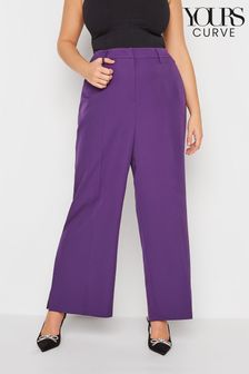 Yours Curve Purple Split Flare Trouser (K33930) | €16.50