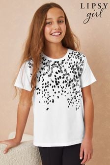 Lipsy White Leopard Graphic T-Shirt (K34017) | $24 - $34