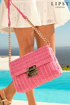 Lipsy Pink Raffia Cross Body Mini Bag (K34149) | CHF 42