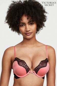 Victoria's Secret Purest Pink Bombshell Add 2 Cups Shine Strap Lace Push Up  Bra