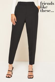 Friends Like These Black Petite Tailored Ankle Grazer Trousers (K35602) | LEI 179