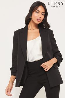 Lipsy Black Black Ruched Sleeve Blazer (K36677) | INR 4,170