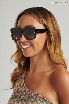 South Beach Black Oversized Square Sunglasses (K37384) | 27 €
