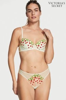 Victoria's Secret Green Strawberry Dolce Thong Strawberry Embroidered Knickers (K37935) | €33