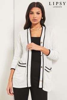 Lipsy Ivory Tipped Pockets Button Up Cardigan (K38412) | INR 3,467