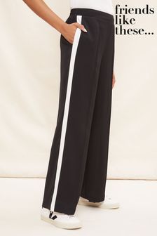 Friends Like These Black Side Stripe Utility Trousers (K38423) | €39
