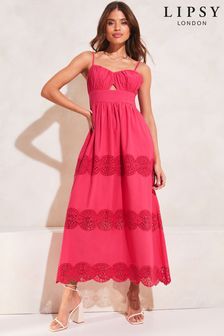 Lipsy Hot Pink Puff Sleeve Mini Tea Dress (K39341) | INR 6,944