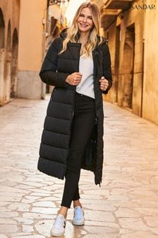 Sosandar Black Longline Duvet Coat (K39427) | €101