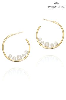 Ivory & Co Gold Sofia Designer Pearl Earrings (K39778) | BGN 153