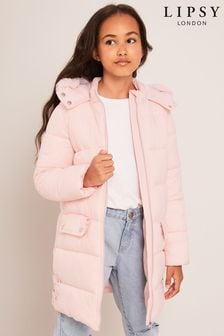 Lipsy Pink Longline Duvet School Coat (K40155) | $128 - $144