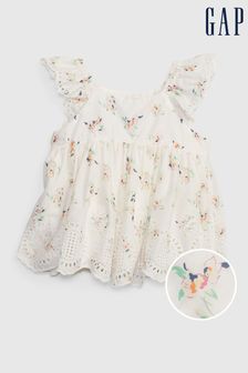 Bluză cu volane la mâneci și broderie Gap Floral - Bebeluș (K40539) | 122 LEI