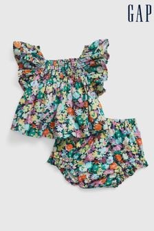 Set bluză cu Floral mânecă evazată și pantaloni scurți Gap Bebeluși (K40544) | 169 LEI