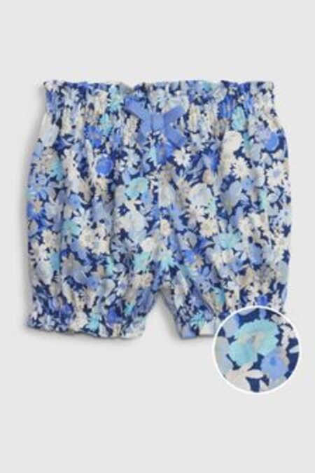 Albastru - Pantaloni scurți din bumbac Imprimeuri Volane Gap Bebeluși (K40549) | 54 LEI