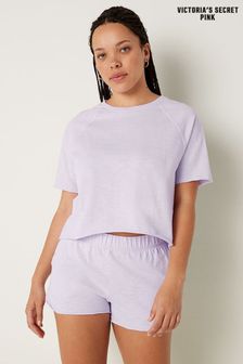 Victoria's Secret PINK Purple Whisper Summer Lounge Cotton Pyjama Short Sleeve TShirt (K40663) | €29