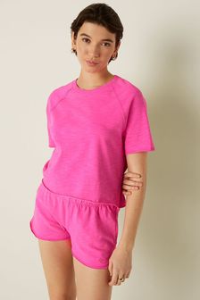 Victoria's Secret PINK Atomic Pink Summer Lounge Cotton Pyjama Short Sleeve T-Shirt (K40665) | €32