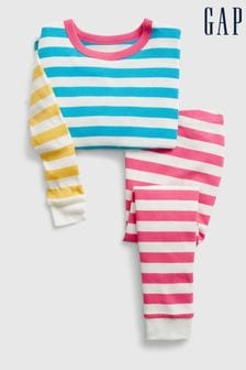 Gap Blue/Pink/Yellow Stripe Long Sleeve Pyjamas (K40681) | €12.50