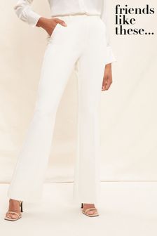 Friends Like These Ivory Floor Length Flare Tailored Trousers (K40952) | €18