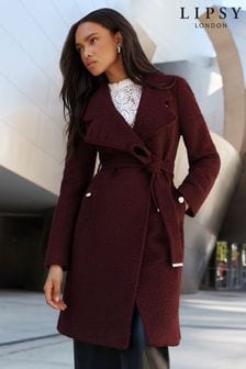 Ягодно-красный - Пальто из ткани букле Lipsy (K40990) | €47