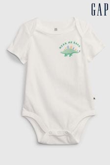 Gap White Graphic Short Sleeve Baby Bodysuit (K41077) | €3.50