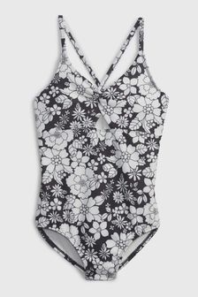 Gap Black/White Floral Twist Front Swimsuit (K41115) | €13.50