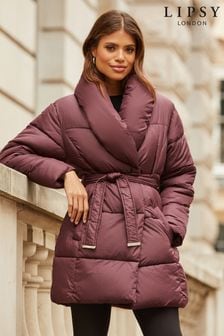 Lipsy Berry Petite Collar Belted Wrap Padded Coat (K41434) | €33