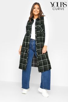 Yours Curve Kariertes, ärmelloses Maxihemd (K41608) | 36 €