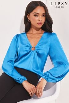 Lipsy Blue Ring Front Long Sleeve Top (K41771) | 26 €