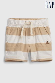 Pantaloni scurți din bumbac în dungi fără șiret Gap - Bebeluș (K41786) | 54 LEI