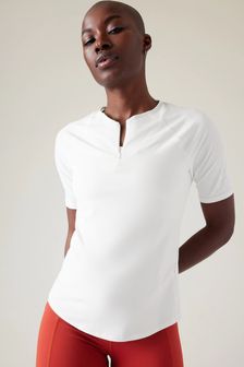 Blanc - Athleta Sunchaser 3/4 T-shirt à manches (K41825) | €59