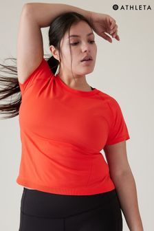 Athleta Orange Short Sleeve Crew Neck Seamless T-Shirt (K41844) | €17