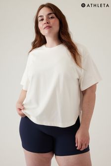 Weiß - Athleta Effortless T-Shirt aus Supima-Baumwolle mit Rundhalsausschnitt (K41891) | 86 €