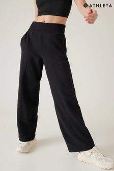 Negru - Pantaloni de sport de molton cu croi drept Athleta (K41894) | 507 LEI