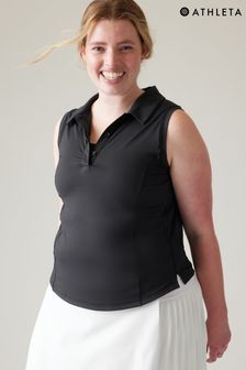 Athleta Black Sleeveless Upf Polo Polo Shirt (K41927) | €25