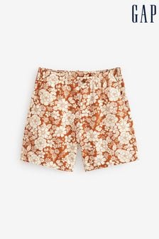 Gap Orange Floral 7" Linen Cotton Shorts (K41969) | €15