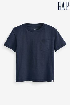 Bleu marine - T-shirt à poche Manche courte Col ras du cou Gap (4-13 ans) (K42035) | €9