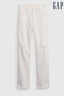 Gap White Straight Rip Knee Jeans (K42166) | €17