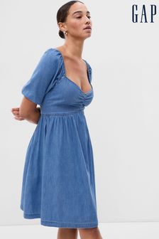 Gap Blue Puff Mid Sleeve Denim Mini Dress (K42278) | €43