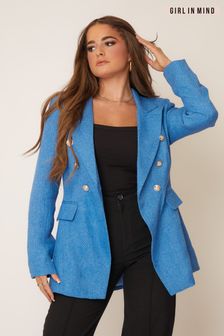 Girl In Mind Blue Edith Boucle Military Button Blazer (K42444) | 43 €