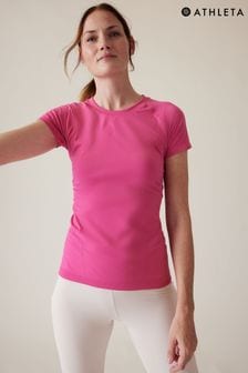 Athleta Bright Pink Short Sleeve Crew Neck Seamless T-Shirt (K42457) | €17