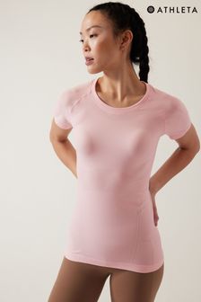Athleta Pink Short Sleeve Crew Neck Seamless T-Shirt (K42500) | €17
